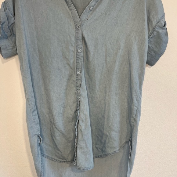 PER Se Women’s Blue Button Up Top Size Small - Picture 2 of 8